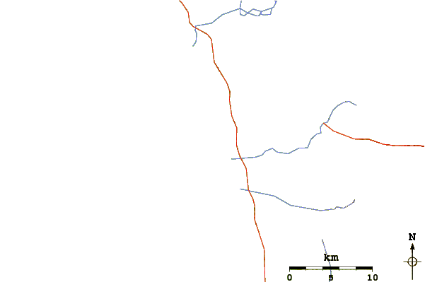 Carreteras y ríos cerca de Playa Los Cerritos