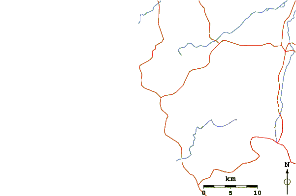 Carreteras y ríos cerca de Playa Negra