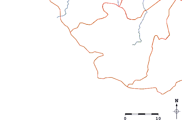 Carreteras y ríos cerca de Playa Pelada