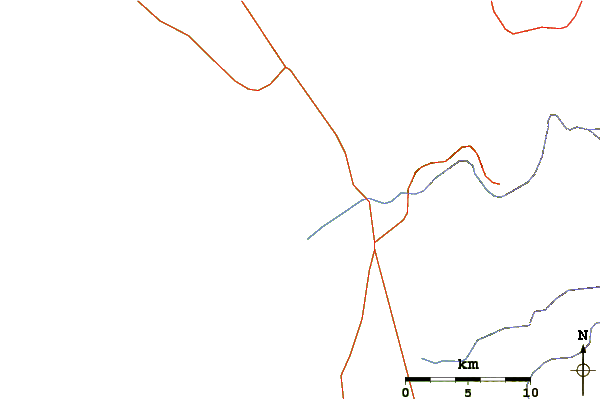 Carreteras y ríos cerca de Playa San Ramon
