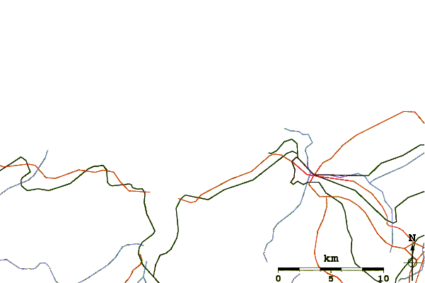 Carreteras y ríos cerca de Playa Santa Maria del Mar