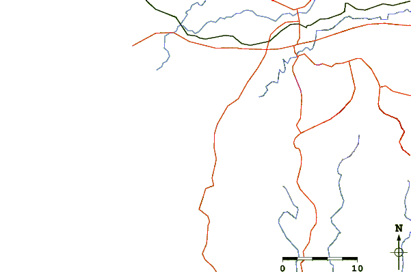 Carreteras y ríos cerca de Playa Valor