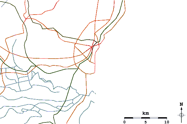Carreteras y ríos cerca de Playa di Catania
