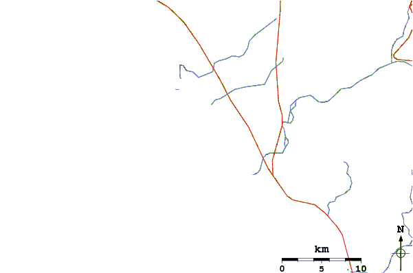 Carreteras y ríos cerca de Playa de Fortuna