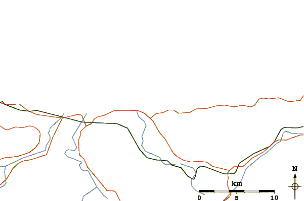 Carreteras y ríos cerca de Playa de Gerra