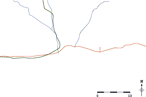 Carreteras y ríos cerca de Playa de Lagos