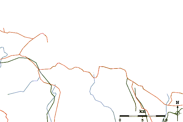 Carreteras y ríos cerca de Playa de Orinon
