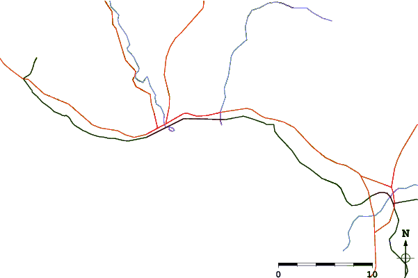Carreteras y ríos cerca de Pleasure Point-Sewer Peak