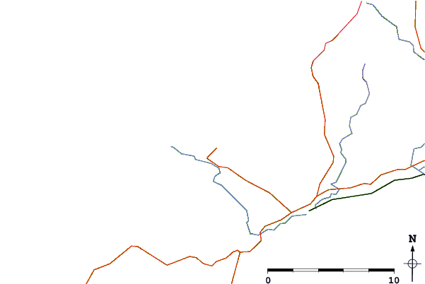 Carreteras y ríos cerca de Porth Nefyn