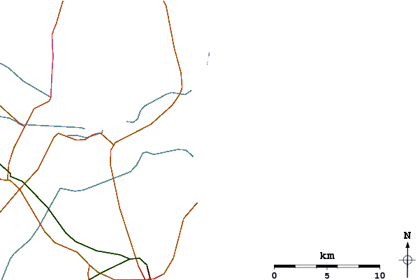 Carreteras y ríos cerca de Porto Corsini