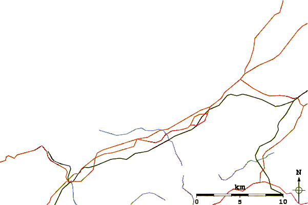 Carreteras y ríos cerca de Portreath Beach