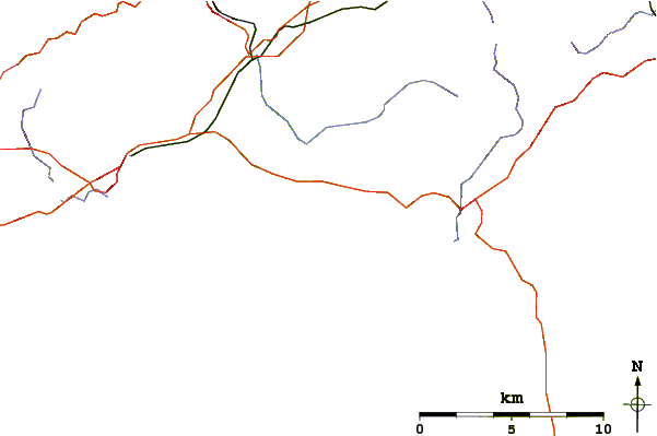 Carreteras y ríos cerca de Praa Sands