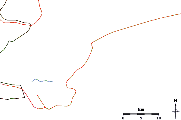 Carreteras y ríos cerca de Praia Branca