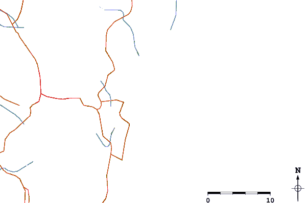 Carreteras y ríos cerca de Praia Mole