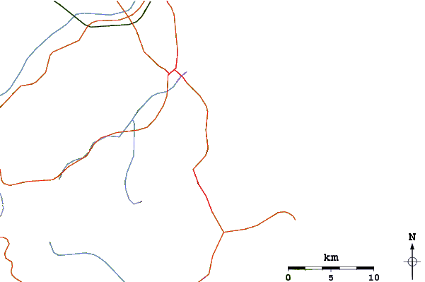 Carreteras y ríos cerca de Praia do Plaza