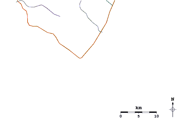 Carreteras y ríos cerca de Punta Abreojos