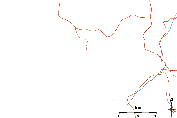 Carreteras y ríos cerca de Punta Cabras