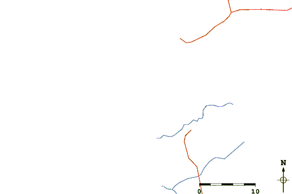 Carreteras y ríos cerca de Playa Tortugas