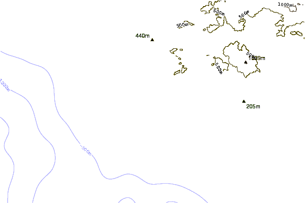 Costa alrededor de Punta Descanso