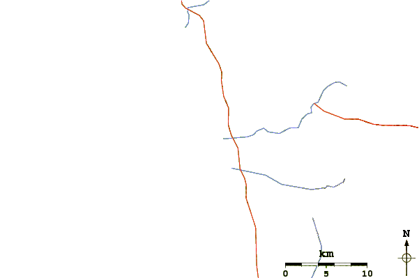 Carreteras y ríos cerca de Punta Gasparino