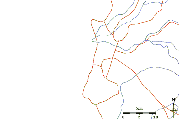 Carreteras y ríos cerca de Punta Lobo