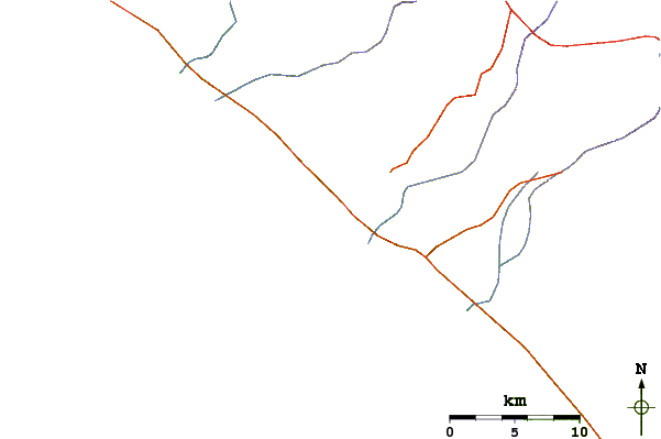 Carreteras y ríos cerca de Punta Marquez