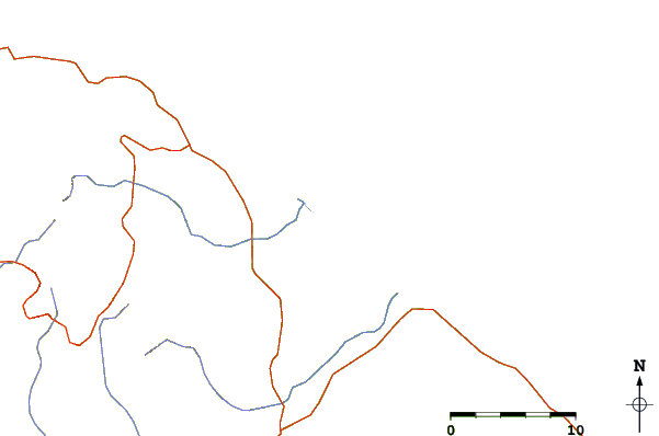 Carreteras y ríos cerca de Punta Paraiso