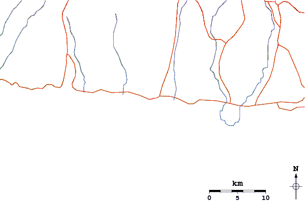 Carreteras y ríos cerca de Punta Roca
