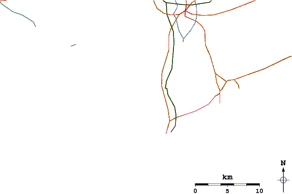 Carreteras y ríos cerca de Punta del Chileno