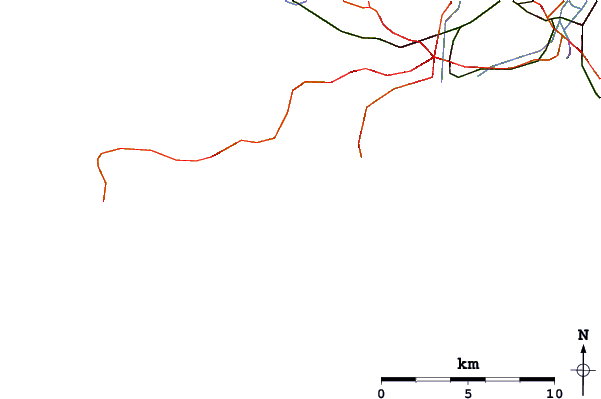 Carreteras y ríos cerca de Pwlldu Point
