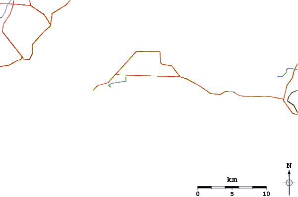 Carreteras y ríos cerca de Pyramid Rock