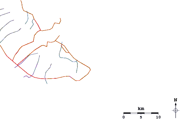 Carreteras y ríos cerca de Rabbit/Manana Island