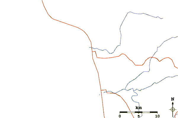 Carreteras y ríos cerca de Rauls
