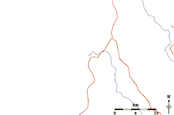Carreteras y ríos cerca de Redwood Creek