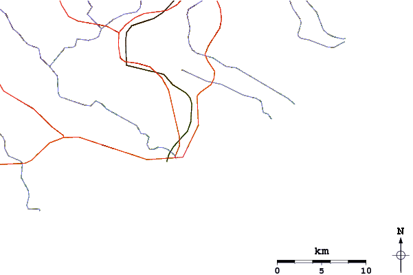 Carreteras y ríos cerca de Riet River