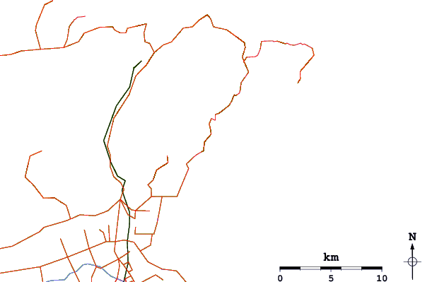 Carreteras y ríos cerca de Robin Hood Bay