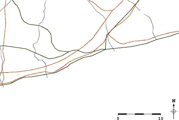 Carreteras y ríos cerca de Roc San Cayetano