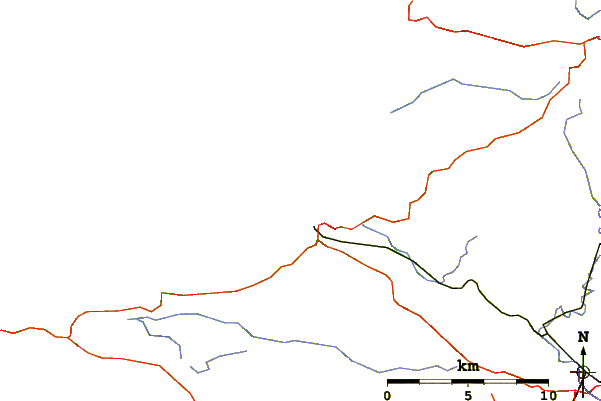 Carreteras y ríos cerca de Rocher de Coulinec