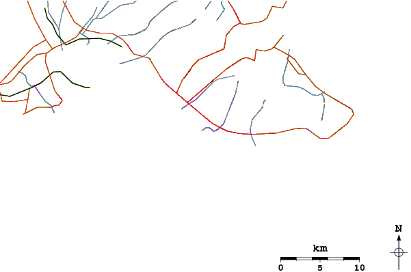 Carreteras y ríos cerca de Rockpiles
