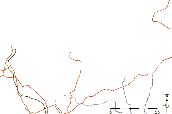 Carreteras y ríos cerca de St Jean de Doigt