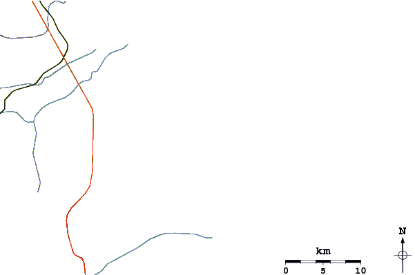 Carreteras y ríos cerca de Saji