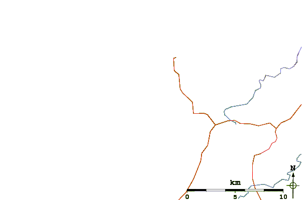 Carreteras y ríos cerca de Saligo (Islay)