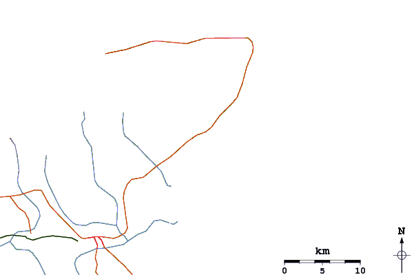 Carreteras y ríos cerca de Saline Bay