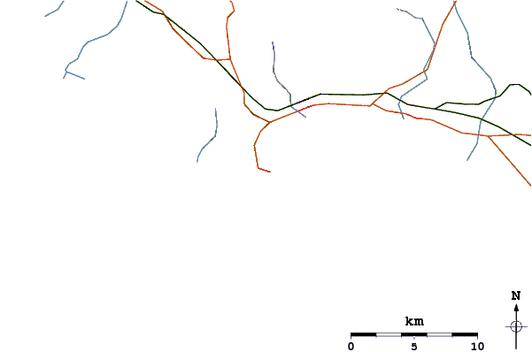 Carreteras y ríos cerca de San Agostino (Gaeta)