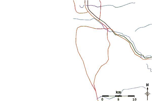 Carreteras y ríos cerca de San Antonio Del Mar