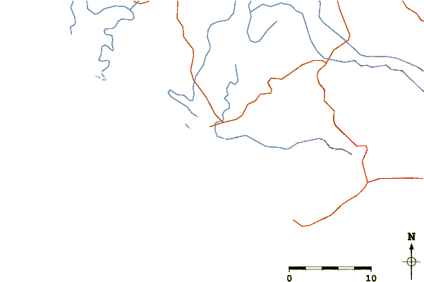 Carreteras y ríos cerca de San Blas