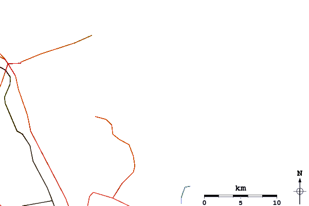 Carreteras y ríos cerca de Li Marangi (San Foca)