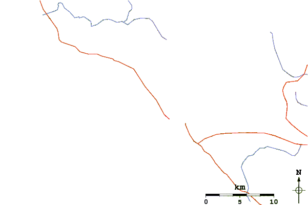 Carreteras y ríos cerca de San Simeon Creek