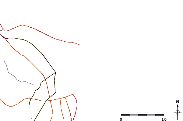 Carreteras y ríos cerca de Sands