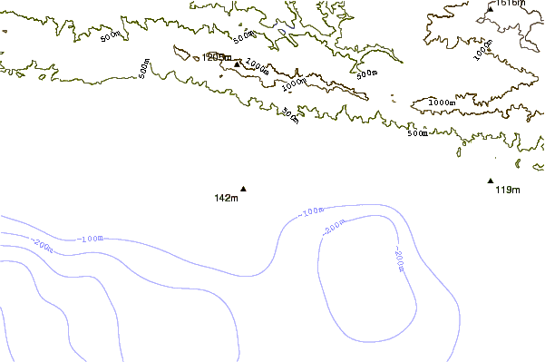 Costa alrededor de Sandspit